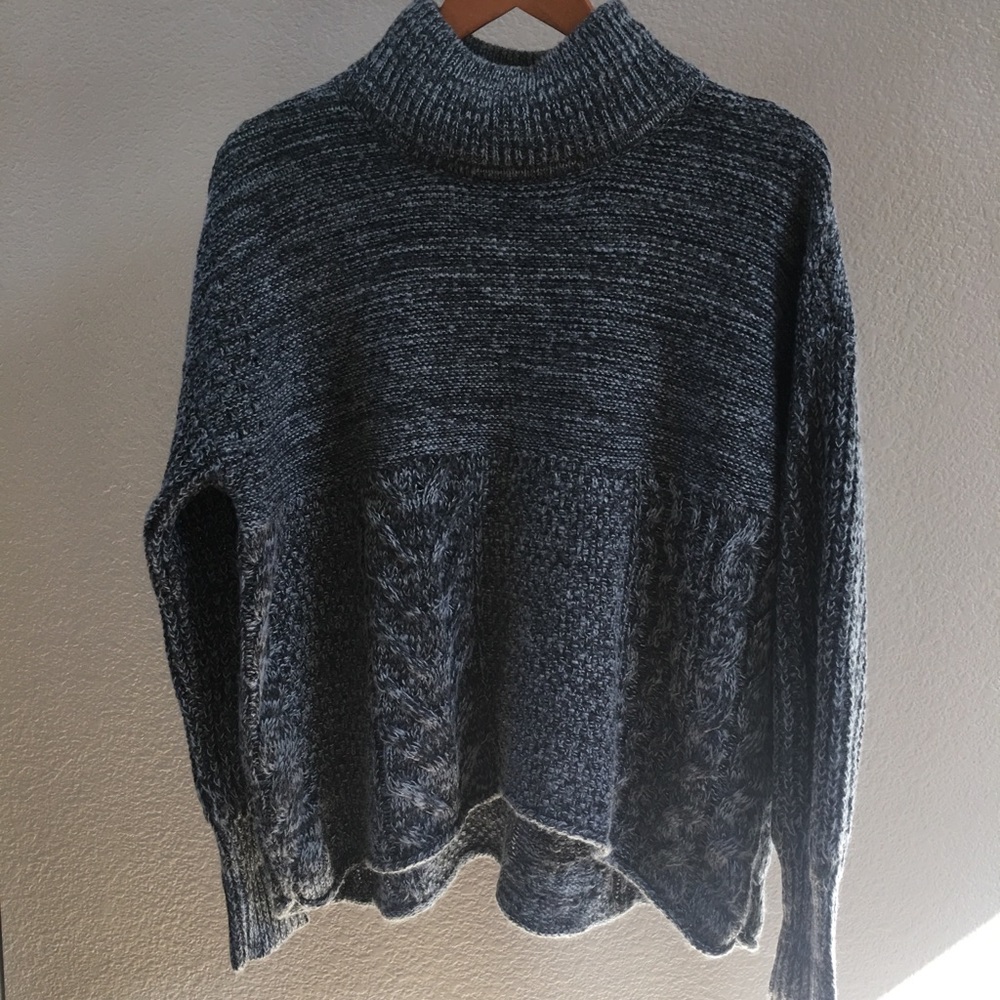 Mock neck loose fit gray sweater | Simply Vera